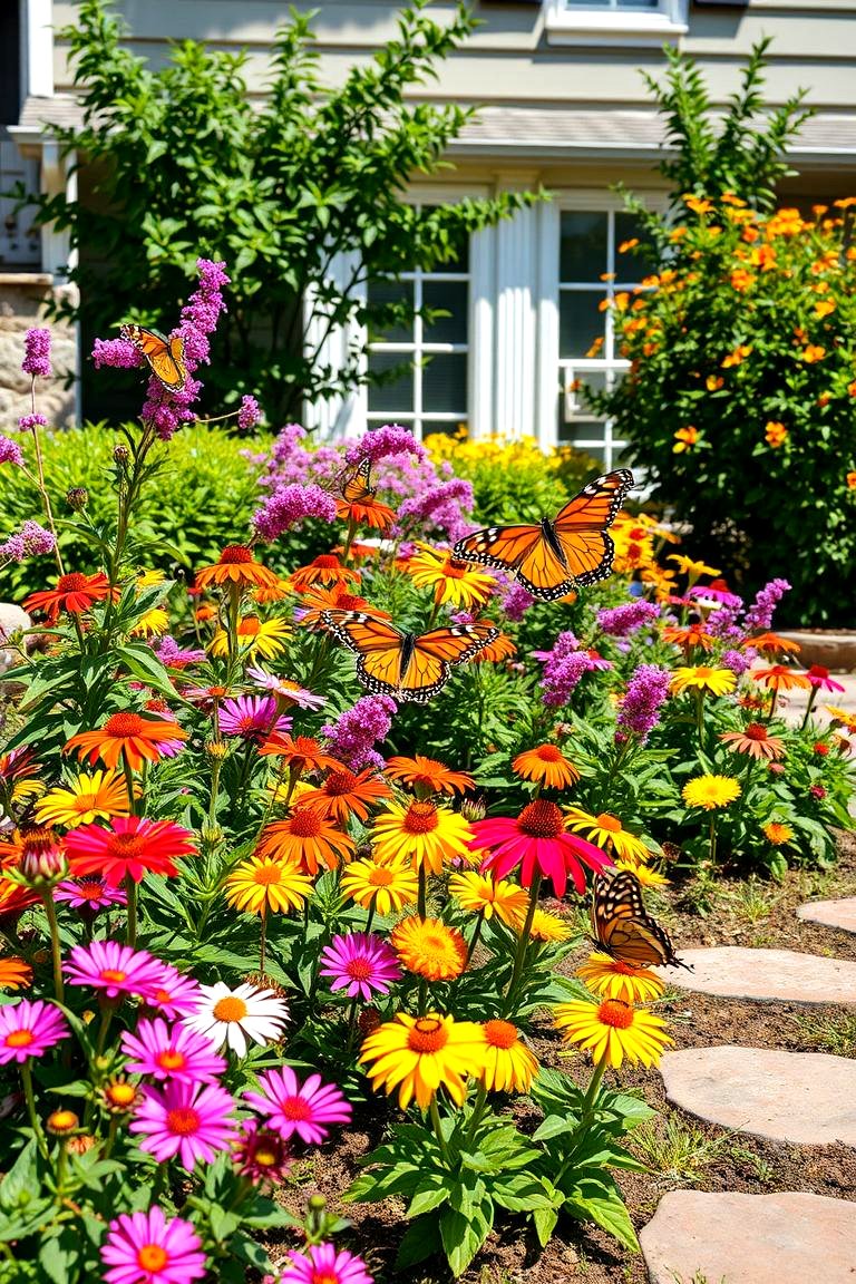Butterfly Garden with Sweet Scented Flowers - 25 Front Yard Flower Bed Ideas