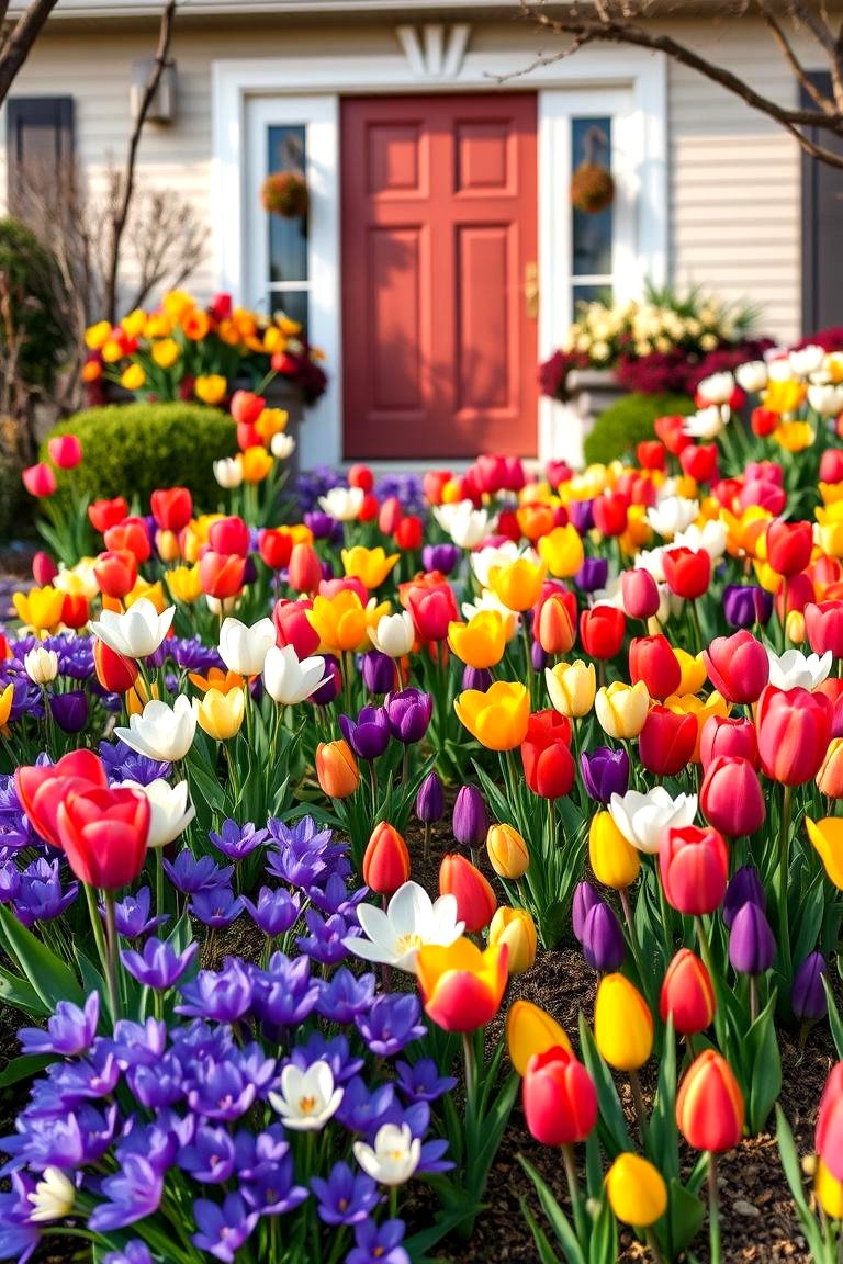Colorful Blooming Bulbs in Spring - 25 Front Yard Flower Bed Ideas