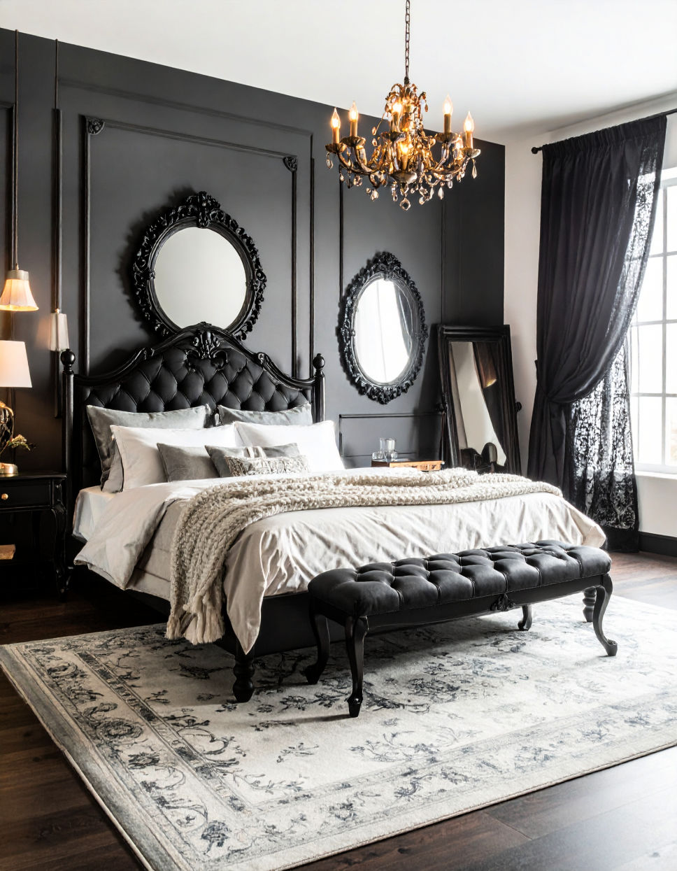 25 Feminine Black and White Bedroom Ideas: Chic Elegant Designs - Our ...