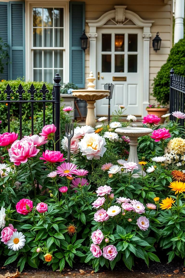 Vintage Inspired Flower Bed - 25 Front Yard Flower Bed Ideas